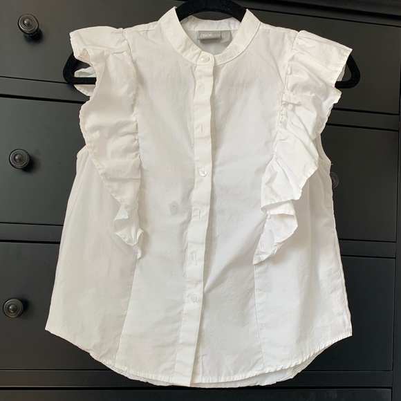 White ruffle blouse - Picture 1 of 2